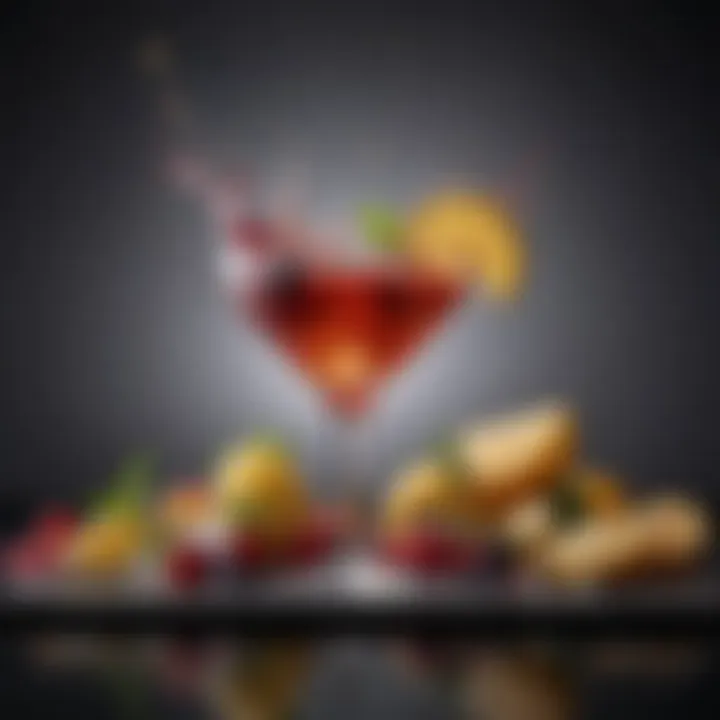 An array of fresh ingredients arranged artistically to represent the essence of mixology.