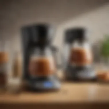 Carafe Coffee Maker Comparison Variety of carafe coffee makers arranged for comparison