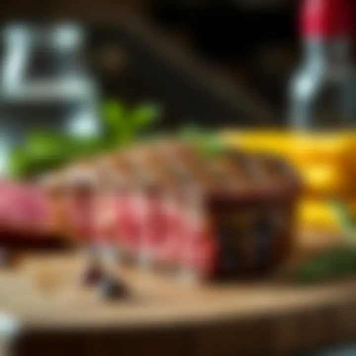 Perfectly Cooked Rare Steak Close-up of a perfectly cooked rare steak