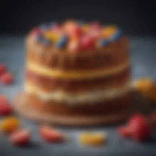 A beautifully layered piecaken showcasing vibrant colors and textures.