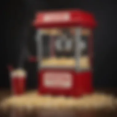 A vintage popcorn machine in action, illustrating traditional popping methods.