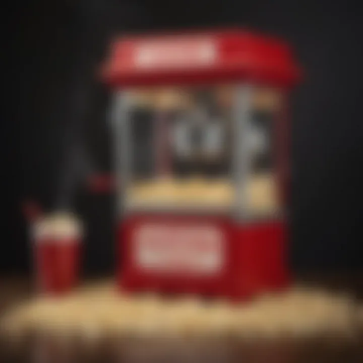 A vintage popcorn machine in action, illustrating traditional popping methods.