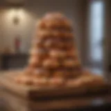 Elegant donut board display at a wedding reception
