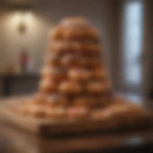 Elegant donut board display at a wedding reception