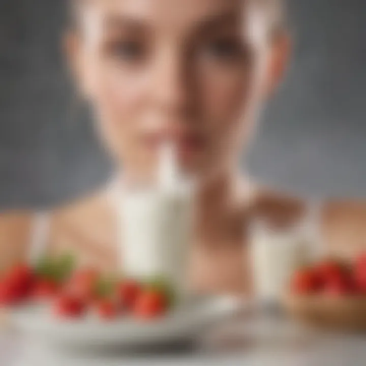 Healthy eating habits with skim milk