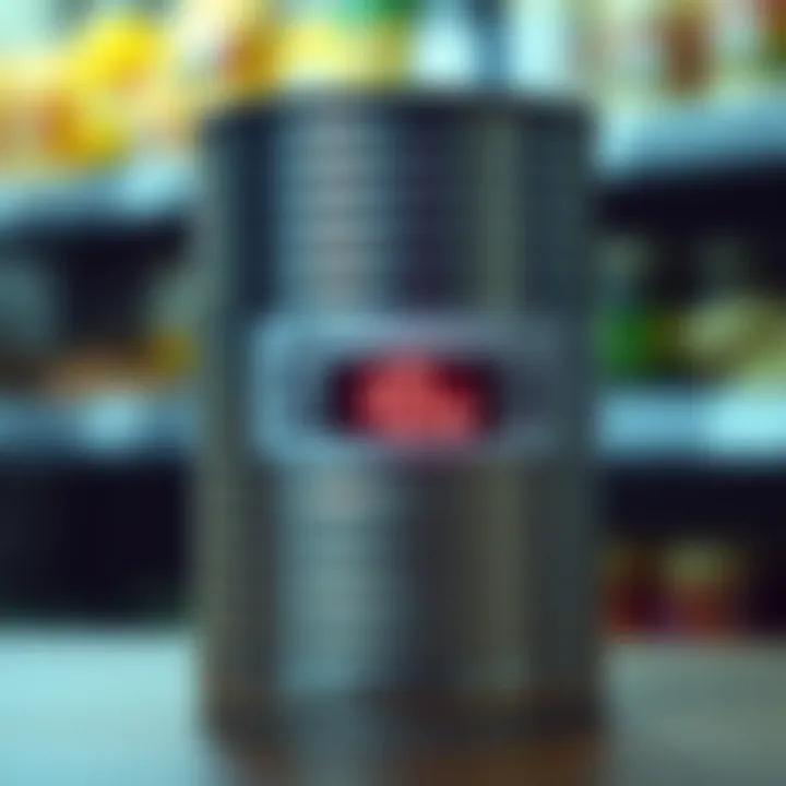 Close-up of a can's expiration date label