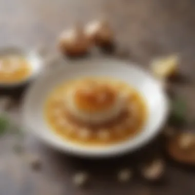 A Culinary Creation with Garlic and Honey A vibrant dish featuring garlic and honey as key ingredients, beautifully plated.