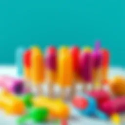Colorful silicone popsicles arranged artistically