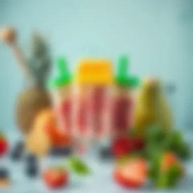 Fresh ingredients used for making healthy popsicles