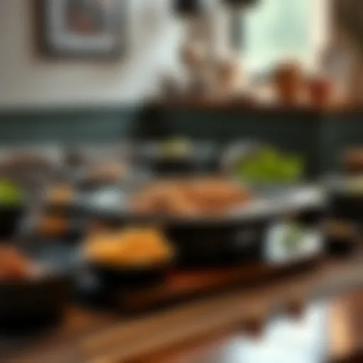 Elegant hot plate set up for hot pot dining