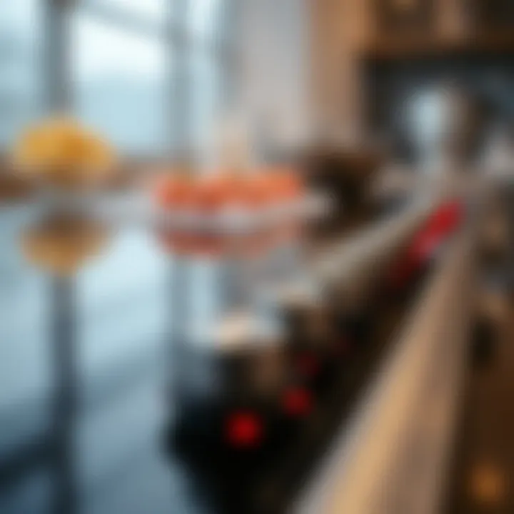 Close-up of a hot plate showcasing adjustable temperature settings