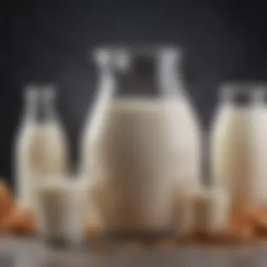 Visual comparison of two percent milk and whole milk