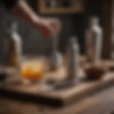 Essential Bartender Tools for Crafting Cocktails Stylish bartender tools on a wooden surface