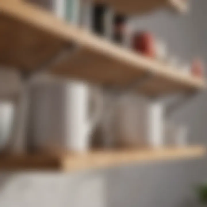 Aesthetic under shelf mug hangers made from natural wood
