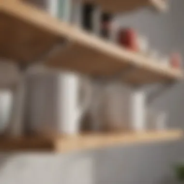 Natural Wood Under Shelf Mug Hangers Aesthetic under shelf mug hangers made from natural wood
