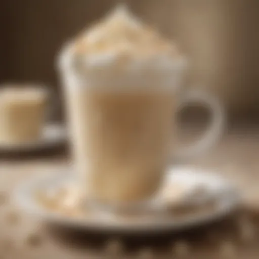 Close-up of a white chocolate mocha drink with whipped cream