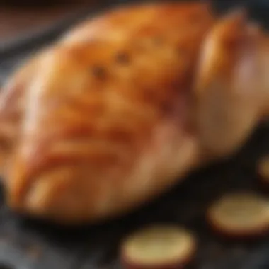 Checking Internal Temperature Thermometer inserted into chicken breast to check internal temperature