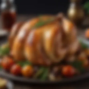 Elegant Roasted Chicken Presentation A beautifully arranged plate of roasted chicken with herbs and vegetables