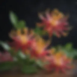 Honeysuckle flowers in bloom