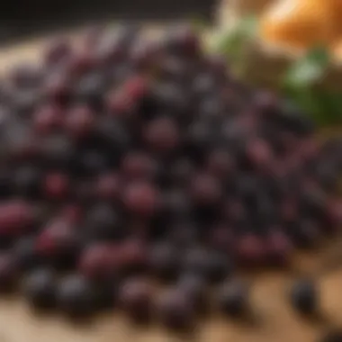 Seasonal display of elderberries at a local market