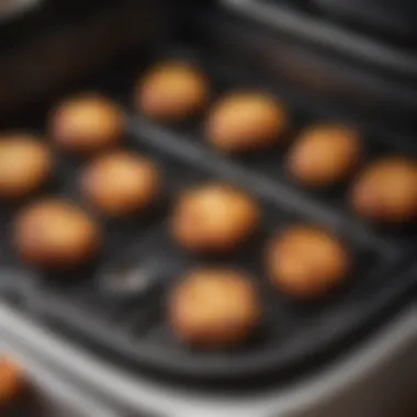 Close-up of air fryer grill controls and settings