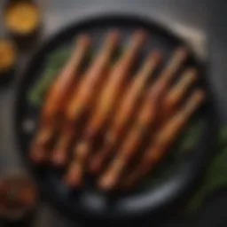 A beautifully arranged platter of smoked drumsticks garnished with herbs
