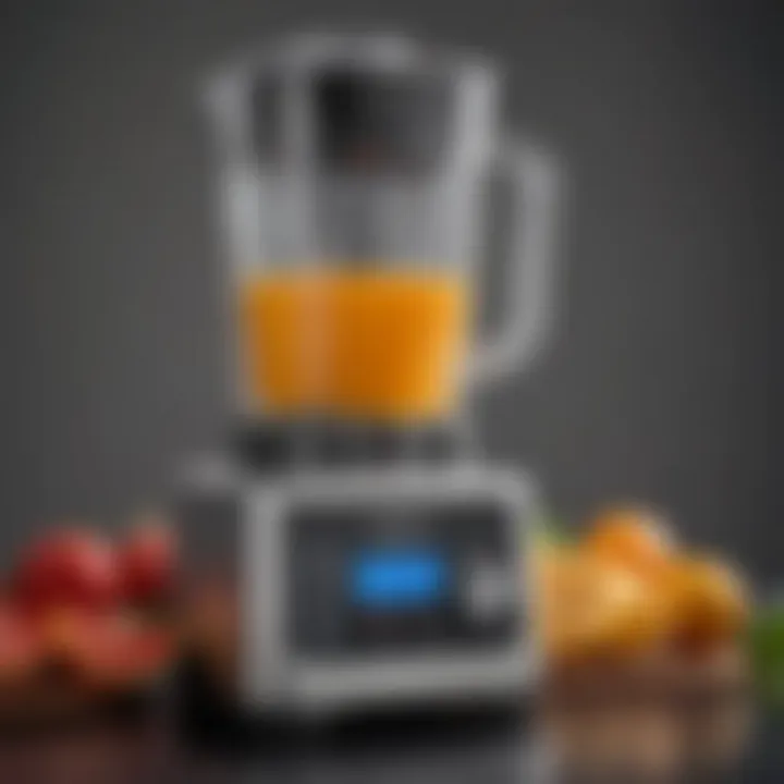 Close-up of a portable blender showcasing its control panel and features