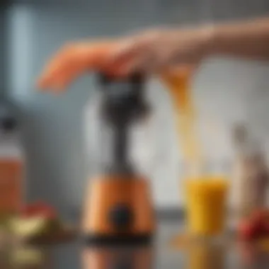 Person cleaning a portable blender easily under running water