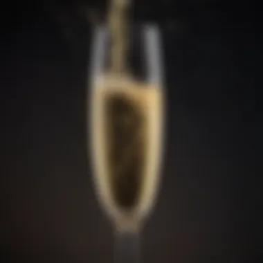 Celebratory Champagne Glass A beautiful champagne glass filled with bubbly, symbolizing celebration