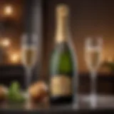 A luxurious bottle of champagne presented in an elegant setting