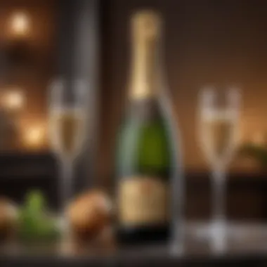 Luxurious Champagne Bottle A luxurious bottle of champagne presented in an elegant setting