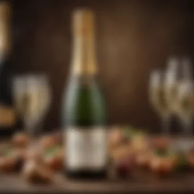 Prestigious Vintage Champagne A vintage champagne surrounded by awards, illustrating its prestige