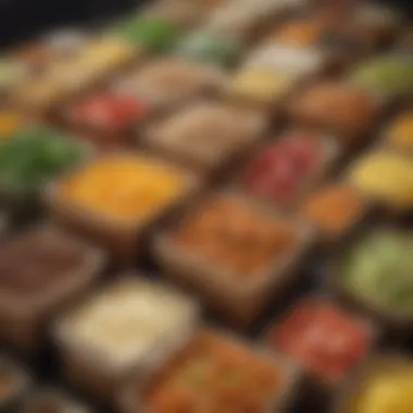 Close-up of materials used in togo boxes.
