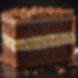 A delectable slice of Baker's German Chocolate Cake showcasing its rich layers and coconut-pecan frosting.