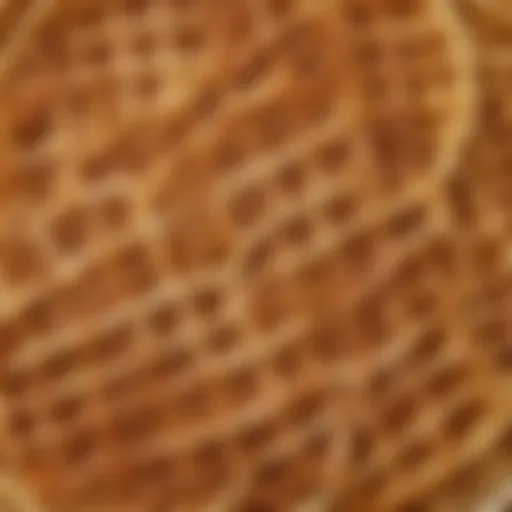 A close-up of waffle mix in a bowl, highlighting its texture and color.