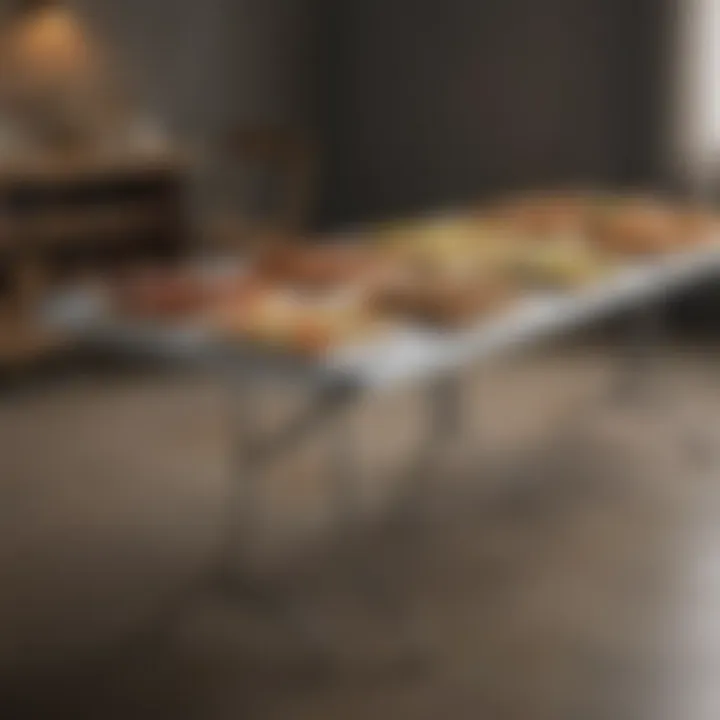 Sturdy folding table set up for an event
