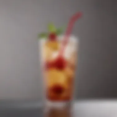 Creative beverage served with a hard plastic straw