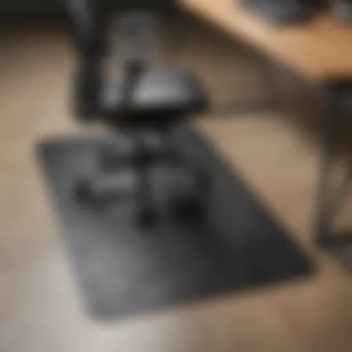 Ergonomic floor mat in a modern office setting
