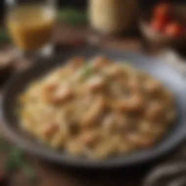 Rich Chicken Pasta Dish Creamy chicken pasta with herbs and a sprinkle of parmesan