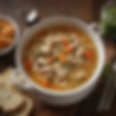 Comforting Chicken Soup Hearty chicken soup with vegetables and fresh seasoning
