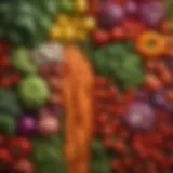 Vibrant assortment of fresh vegetables and legumes