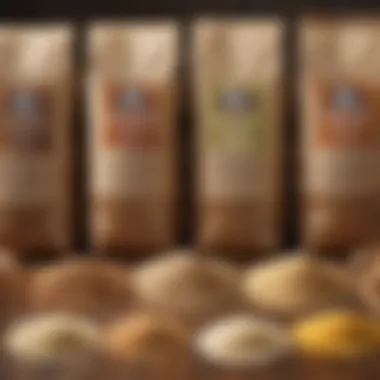 Selection of grains and whole foods in eco-friendly packaging