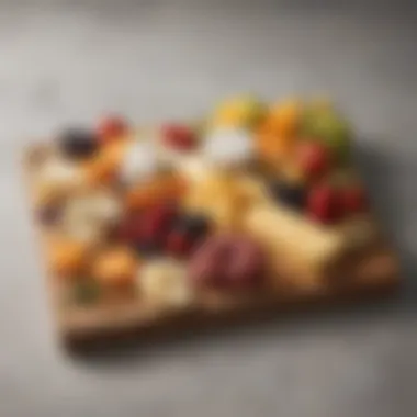 Elegant Vegetarian Cheese Board with Seasonal Fruits Artisan cheese board featuring a variety of vegetarian cheeses and fruits