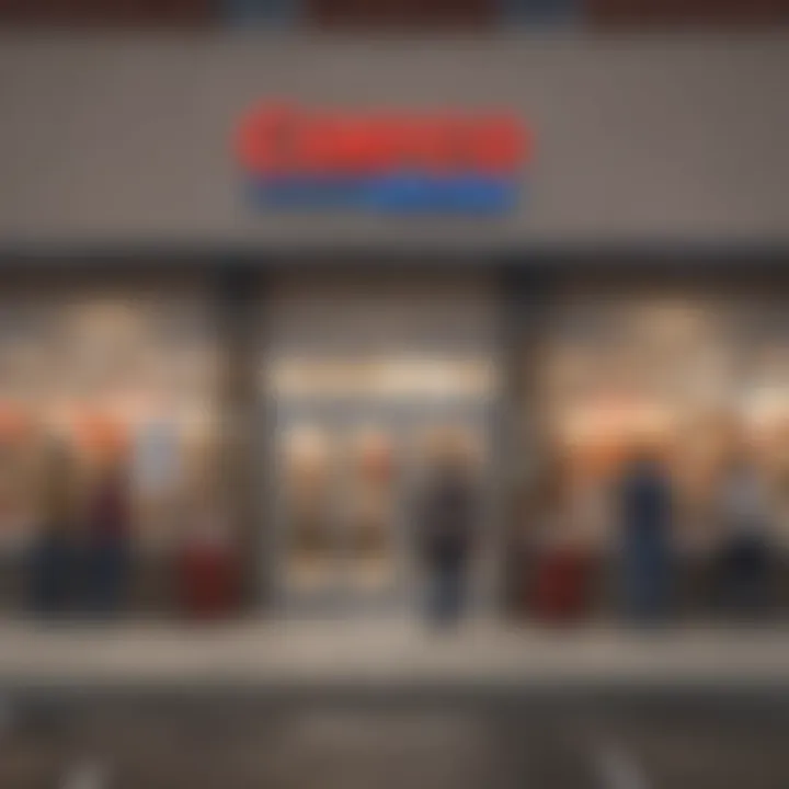 Costco store exterior with customers entering