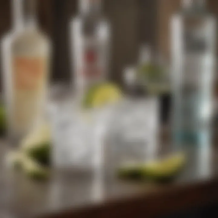 A vibrant cocktail party scene featuring Vodka Club Soda and Lime drinks