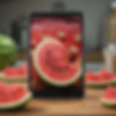 User interface showcasing the Watermelon app features