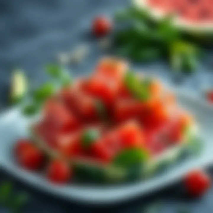 Vibrant watermelon salad with fresh herbs