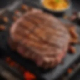 A perfectly grilled steak showcasing the rich char and flavor