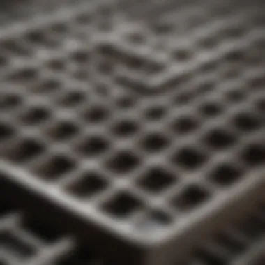 Durability test of stainless steel and cast iron grates