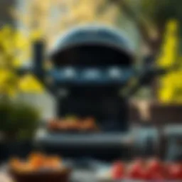 Weber grill showcasing side burner functionality